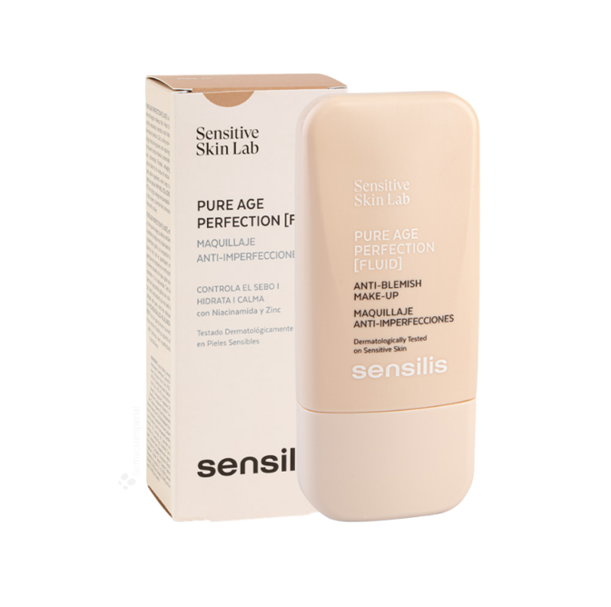 Base de maquillaje Sensilis Pure Age Perfection Fluid- Tono Beige 30 mL
